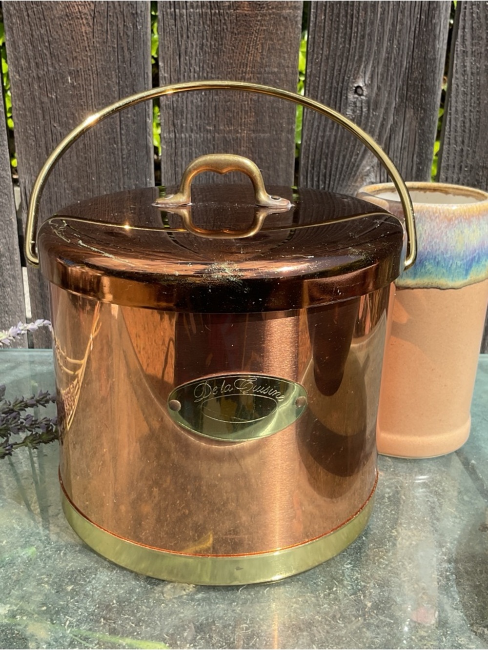 VTG 70s Copper & Brass Insulated Champagne ICE BUCKET De La Cuisine USA ATAPCO